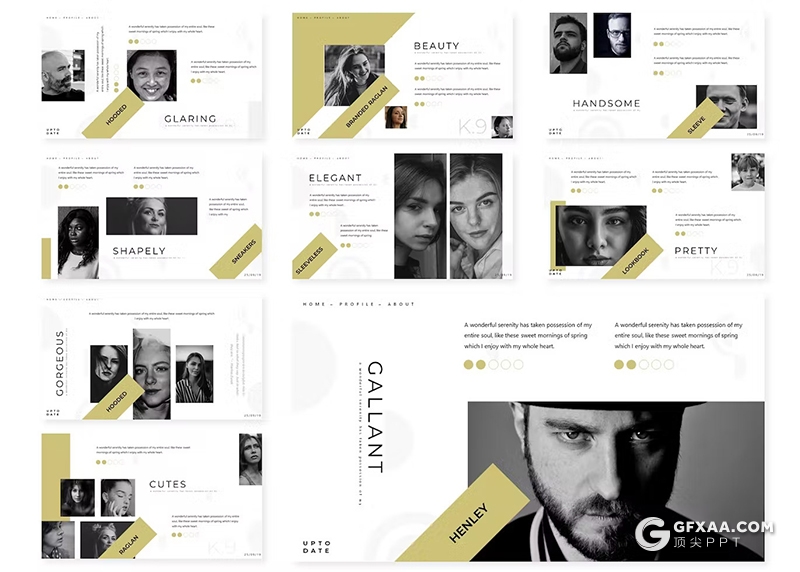 简约大气团队介绍数据分析国外keynote模板5种配色 - 顶尖PPT