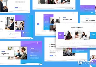 78页渐变蓝色企业商务合作商业计划书商务通用国外PPT模板 - 顶尖PPT