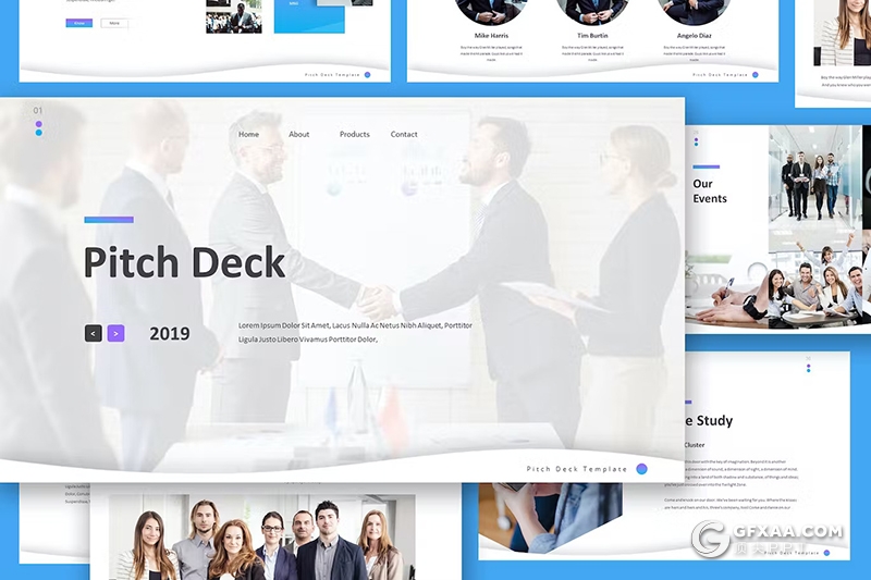 78页渐变蓝色企业商务合作商业计划书商务通用国外 GoogleSlides模板 - 顶尖PPT