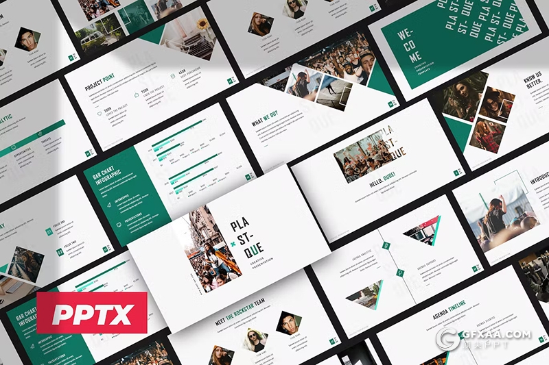 50页时尚精美团队介绍商务合作商业计划书商务通用国外PPT模板 - 顶尖PPT