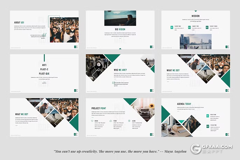 50页时尚精美团队介绍商务合作商业计划书商务通用国外PPT模板 - 顶尖PPT