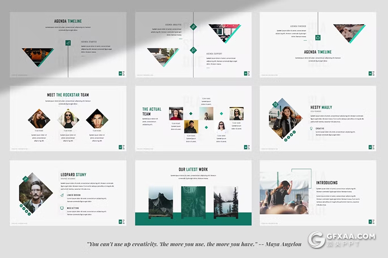 50页时尚精美团队介绍商务合作商业计划书商务通用国外PPT模板 - 顶尖PPT
