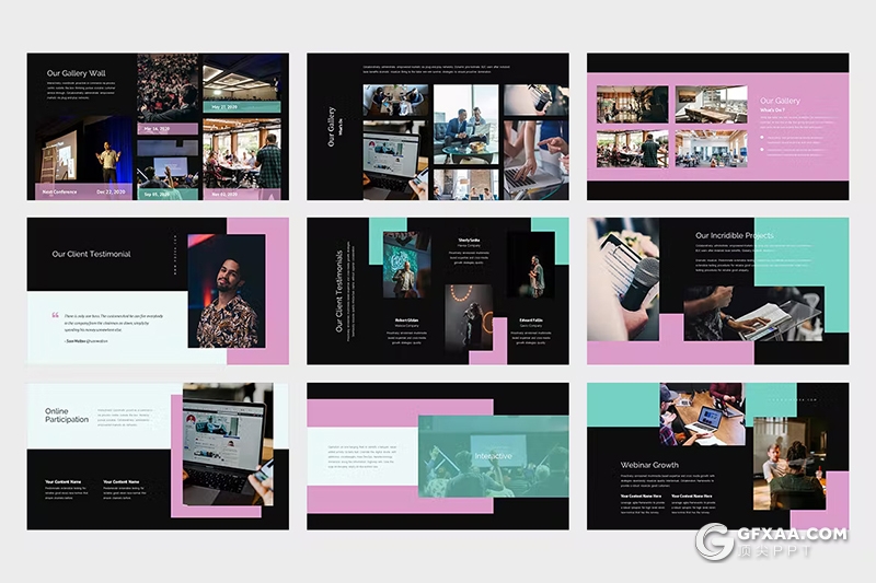 62页企业研讨会公司会议主题演讲国外PPT模板 - 顶尖PPT