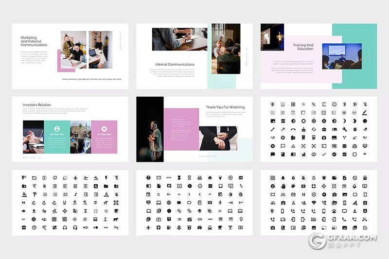 62页企业研讨会公司会议主题演讲国外PPT模板 - 顶尖PPT