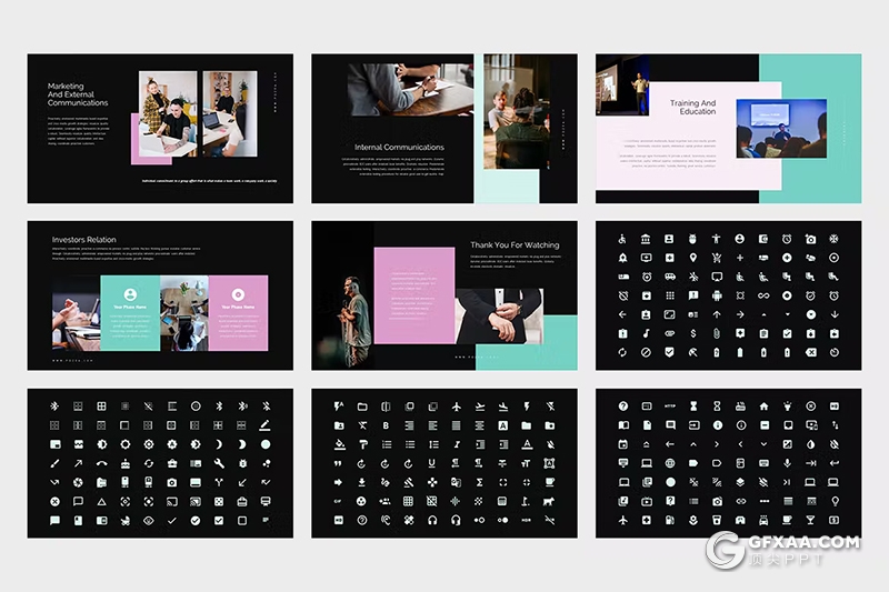 62页企业研讨会公司会议主题演讲国外PPT模板 - 顶尖PPT