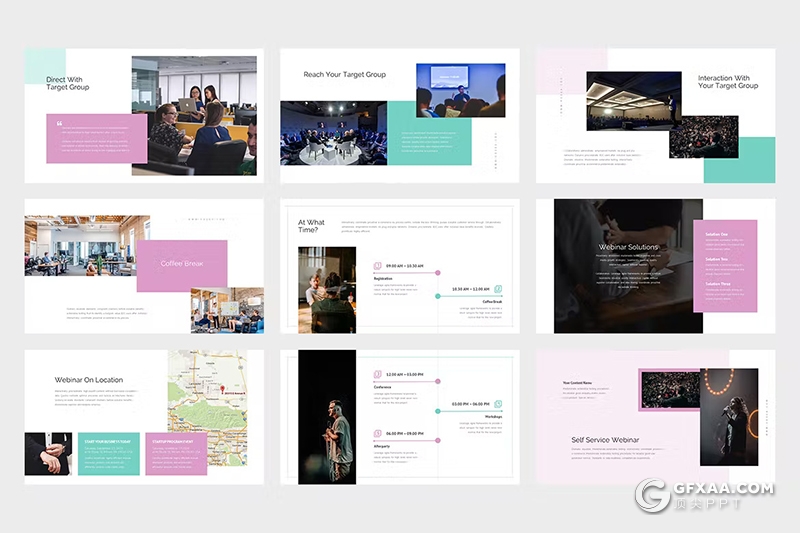 62页企业研讨会公司会议主题演讲国外PPT模板 - 顶尖PPT