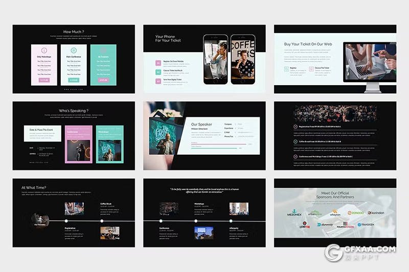 62页企业研讨会公司会议主题演讲国外PPT模板 - 顶尖PPT