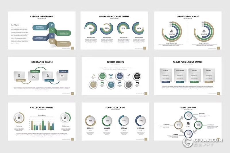 42页流程信息图形图表keynote模板 - 顶尖PPT