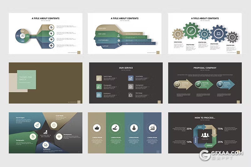 42页流程信息图形图表keynote模板 - 顶尖PPT