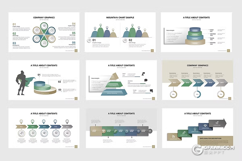 42页流程信息图形图表keynote模板 - 顶尖PPT