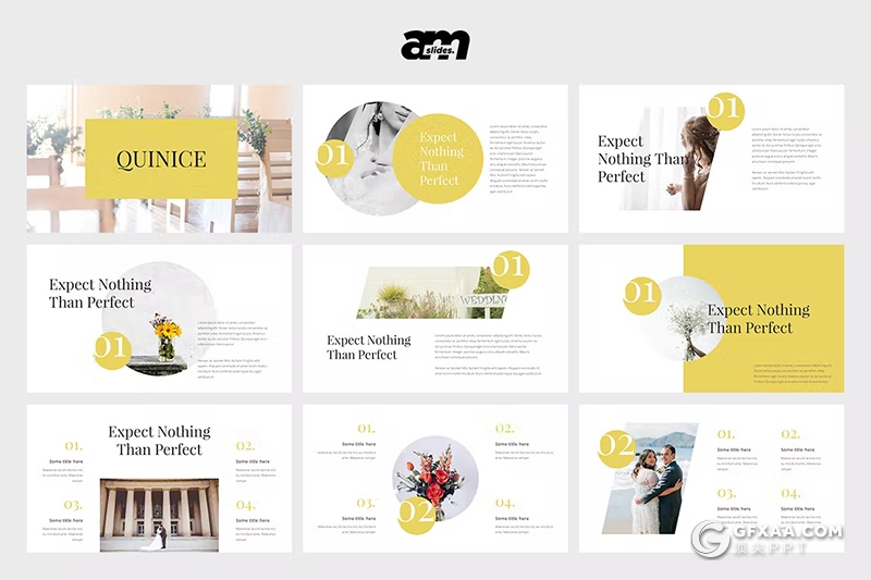 30页婚纱图片展示婚礼策划婚纱摄影展示国外PPT模板 - 顶尖PPT