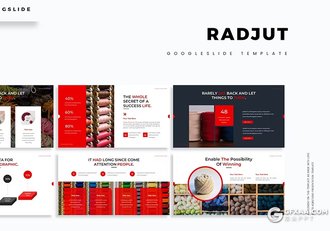 30页针织线毛线介绍产品分析国外GoogleSlides模板5种配色 - 顶尖PPT