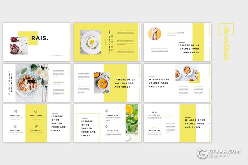 30页餐饮美食果汁食物图片展示国外keynote模板 - 顶尖PPT