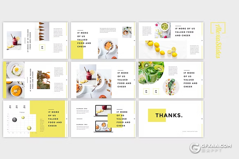 30页餐饮美食果汁食物图片展示国外keynote模板 - 顶尖PPT