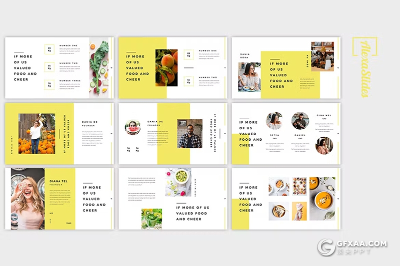 30页餐饮美食果汁食物图片展示国外keynote模板 - 顶尖PPT