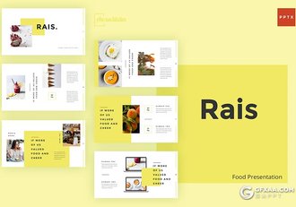 30页餐饮美食果汁食物图片展示国外PPT模板 - 顶尖PPT