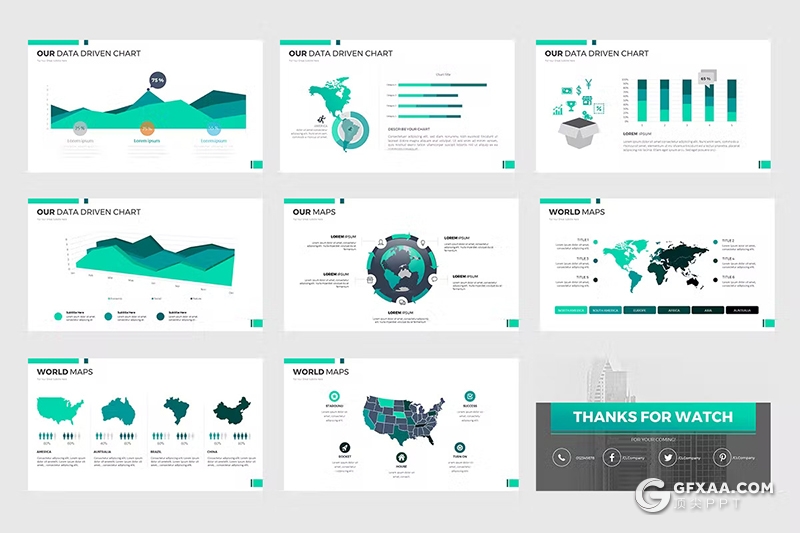 45页渐变绿色团队介绍商业计划书商务通用国外KeyNote模板 - 顶尖PPT