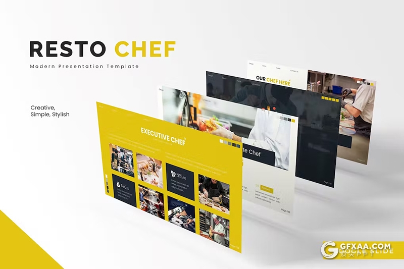 30页餐饮美食制作食品展示数据分析国外GoogleSlides模板5种配色 - 顶尖PPT
