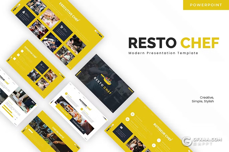 30页餐饮美食制作食品展示数据分析国外PPT模板5种配色 - 顶尖PPT