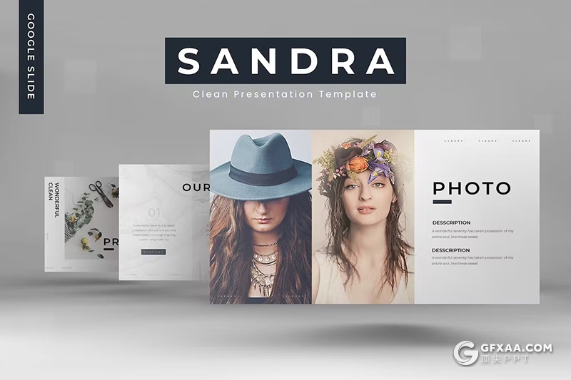 30页摄影展示国外GoogleSlides模板5种配色 - 顶尖PPT