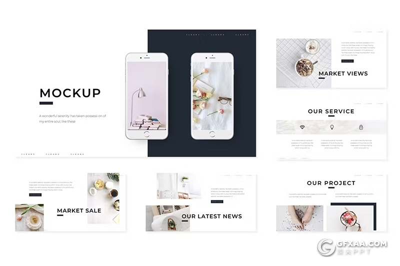 30页摄影展示国外PPT模板5种配色 - 顶尖PPT