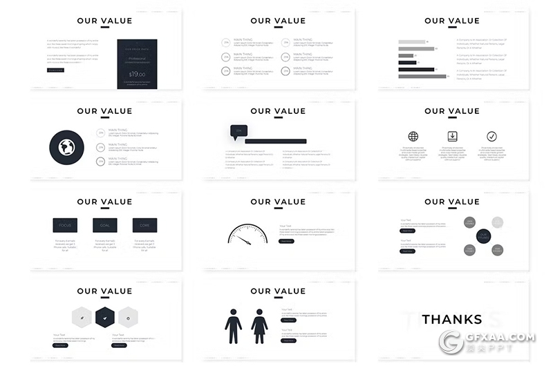 30页摄影展示国外PPT模板5种配色 - 顶尖PPT