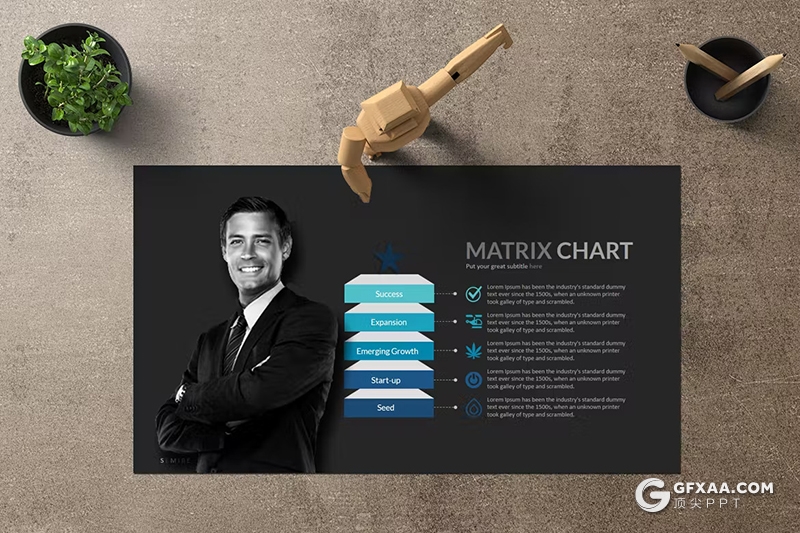 30页蓝黑色商务图形图表keynote模板 - 顶尖PPT