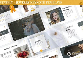 30页珠宝首饰展示摄影珠宝发布会国外keynote模板3种配色2款尺寸 - 顶尖PPT