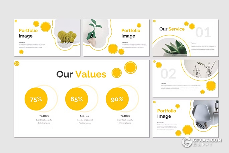 30页圆圈创意时尚风企业通用国外Keynote模板5种配色 - 顶尖PPT