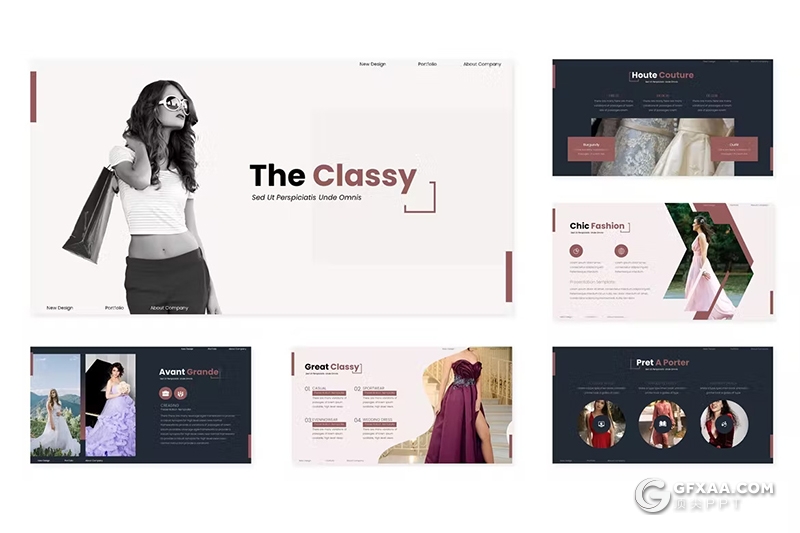 30页时尚摄影展示数据分析国外keynote模板5种配色 - 顶尖PPT