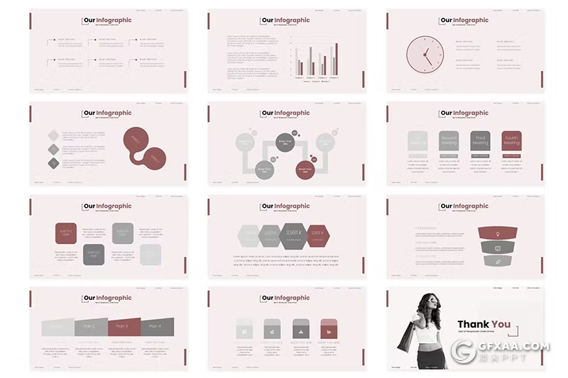 30页时尚摄影展示数据分析国外keynote模板5种配色 - 顶尖PPT