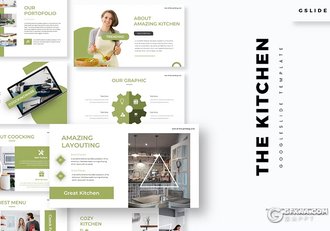 30页餐饮美食制作食品展示数据分析国外GoogleSlides模板5种配色 - 顶尖PPT