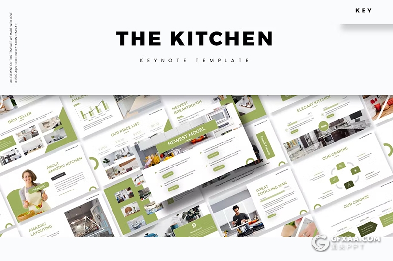30页餐饮美食制作食品展示数据分析国外keynote模板5种配色 - 顶尖PPT