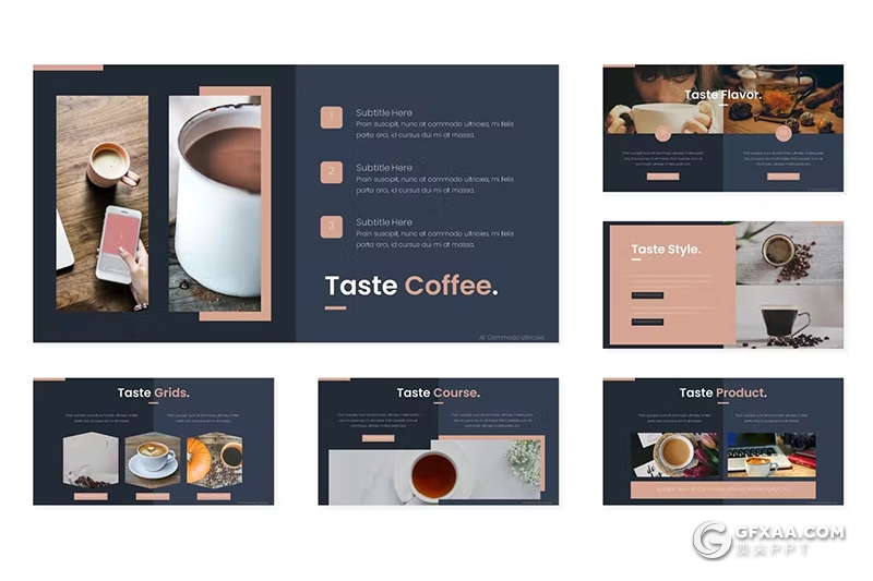 30页咖啡种类产量数据分析介绍国外keynote模板5种配色 - 顶尖PPT