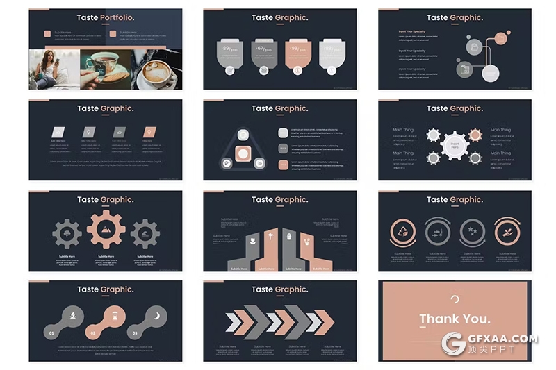 30页咖啡种类产量数据分析介绍国外keynote模板5种配色 - 顶尖PPT