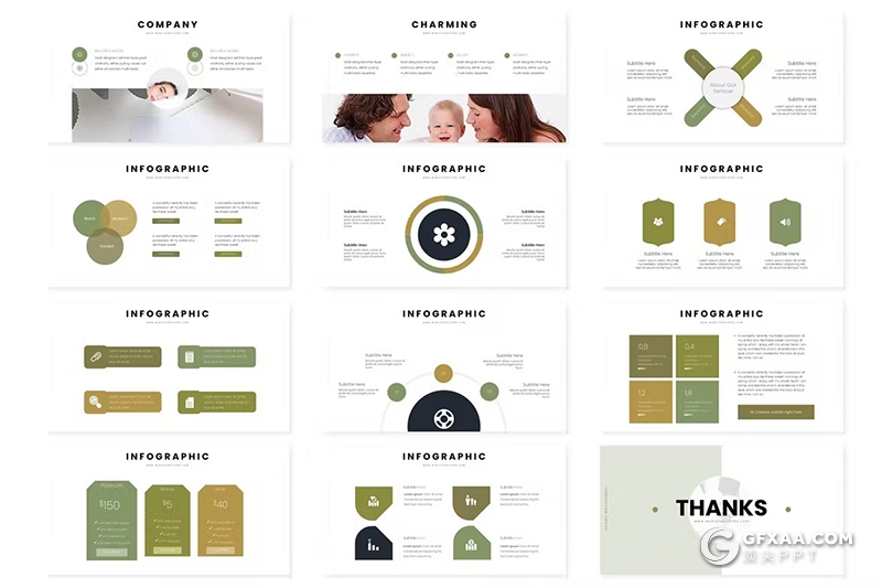 30页徒步旅行摄影展示项目数据分析国外GoogleSlides模板5种配色 - 顶尖PPT