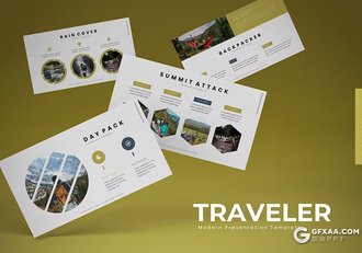 30页徒步旅行摄影展示项目数据分析国外PPT模板5种配色 - 顶尖PPT