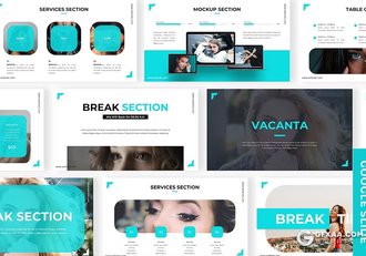 30页时尚美女摄影图片展示国外GoogleSlides模板5种配色 - 顶尖PPT