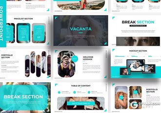 30页时尚美女摄影图片展示国外PPT模板5种配色 - 顶尖PPT