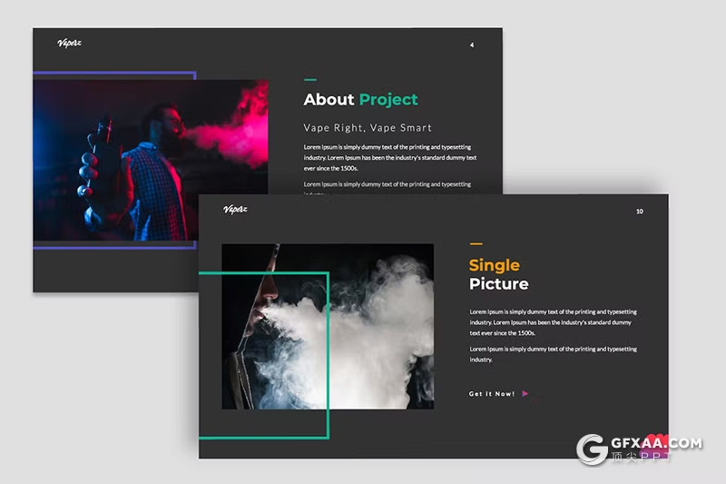 31页烟雾夸张摄影图片展示国外keynote模板 - 顶尖PPT