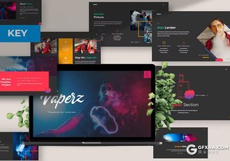 31页烟雾夸张摄影图片展示国外keynote模板 - 顶尖PPT