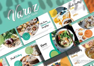 30页餐饮美食介绍展示数据分析国外GoogleSlides模板5种配色 - 顶尖PPT