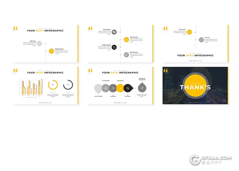 30页城市夜晚摄影展示国外keynote模板 - 顶尖PPT