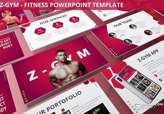 30页运动健身主题健身房运动介绍国外PPT模板3种配色2款尺寸 - 顶尖PPT