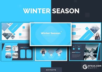 30页天气主题雪山摄影介绍国外keynote模板5种配色 - 顶尖PPT