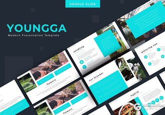 30页扁平化农业种植宣传介绍主题国外GoogleSlides模板5种配色 - 顶尖PPT