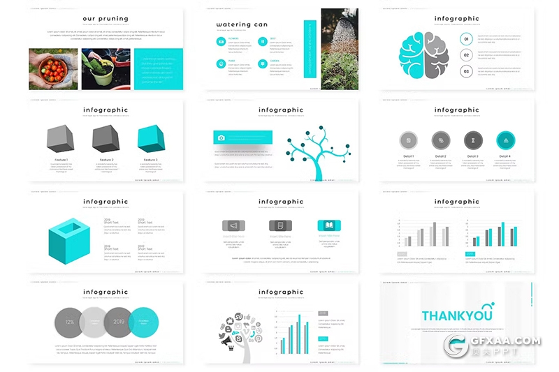 30页扁平化农业种植宣传介绍主题国外keynote模板5种配色 - 顶尖PPT