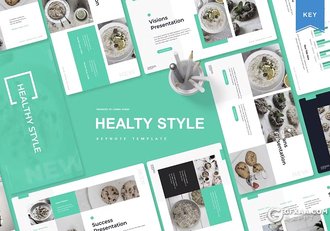 30页糕点甜点美食介绍展示健康生活国外keynote模板5种配色 - 顶尖PPT