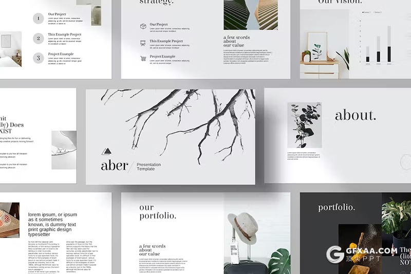 38页摄影图片展示通用国外PPT模板 - 顶尖PPT