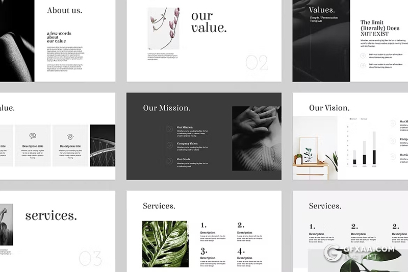 38页摄影图片展示通用国外PPT模板 - 顶尖PPT